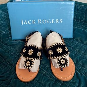 New in Box. Jack Rogers toddler black velvet sandals. Sz 6